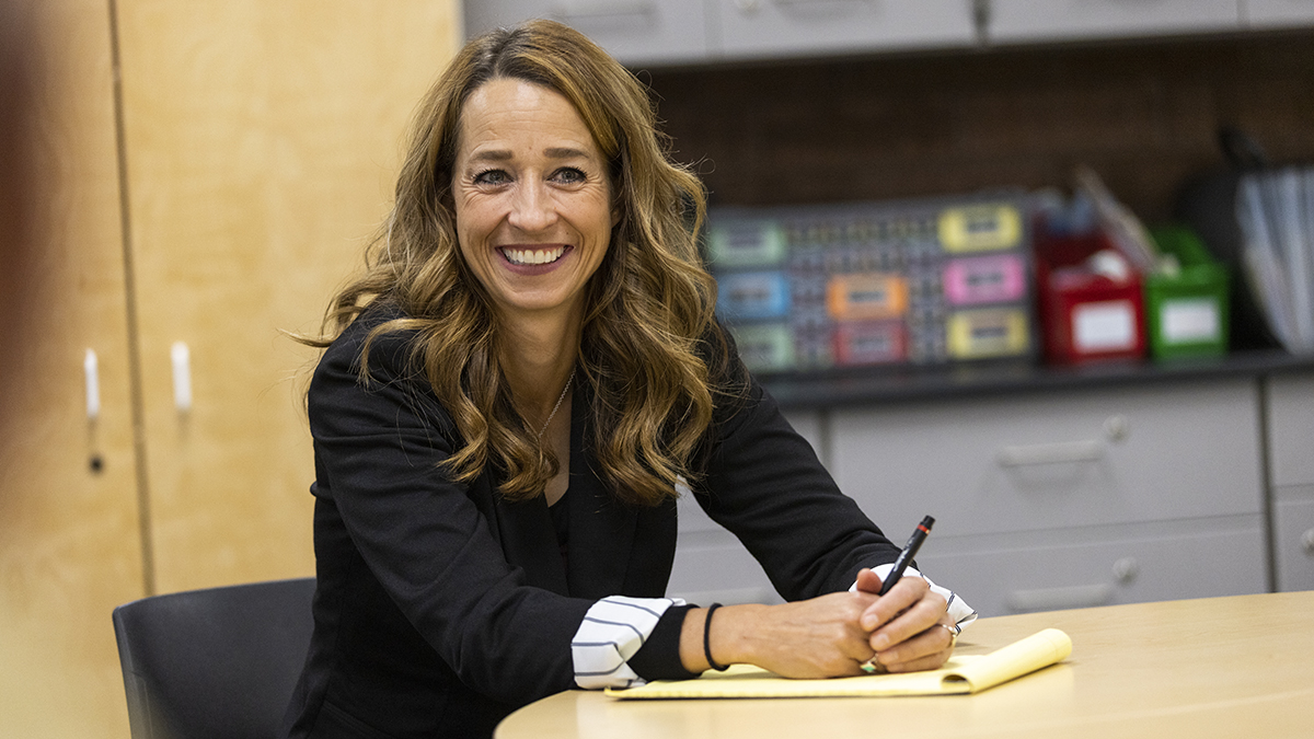 Utah First Lady Abby Cox speaking about the importance of emotional intelligence, highlighting the need for empathy, self-awareness, and social skills in personal and professional relationships.