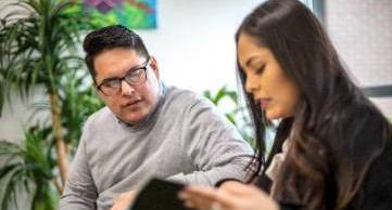 Student and advisor talking