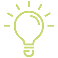 Line icon of a lightbulb.