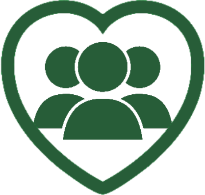 heart shape around three people