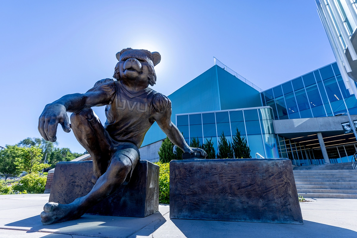 Campus photo of Wolverine statue.